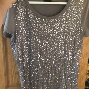 Sparkly Grey sequin shirt